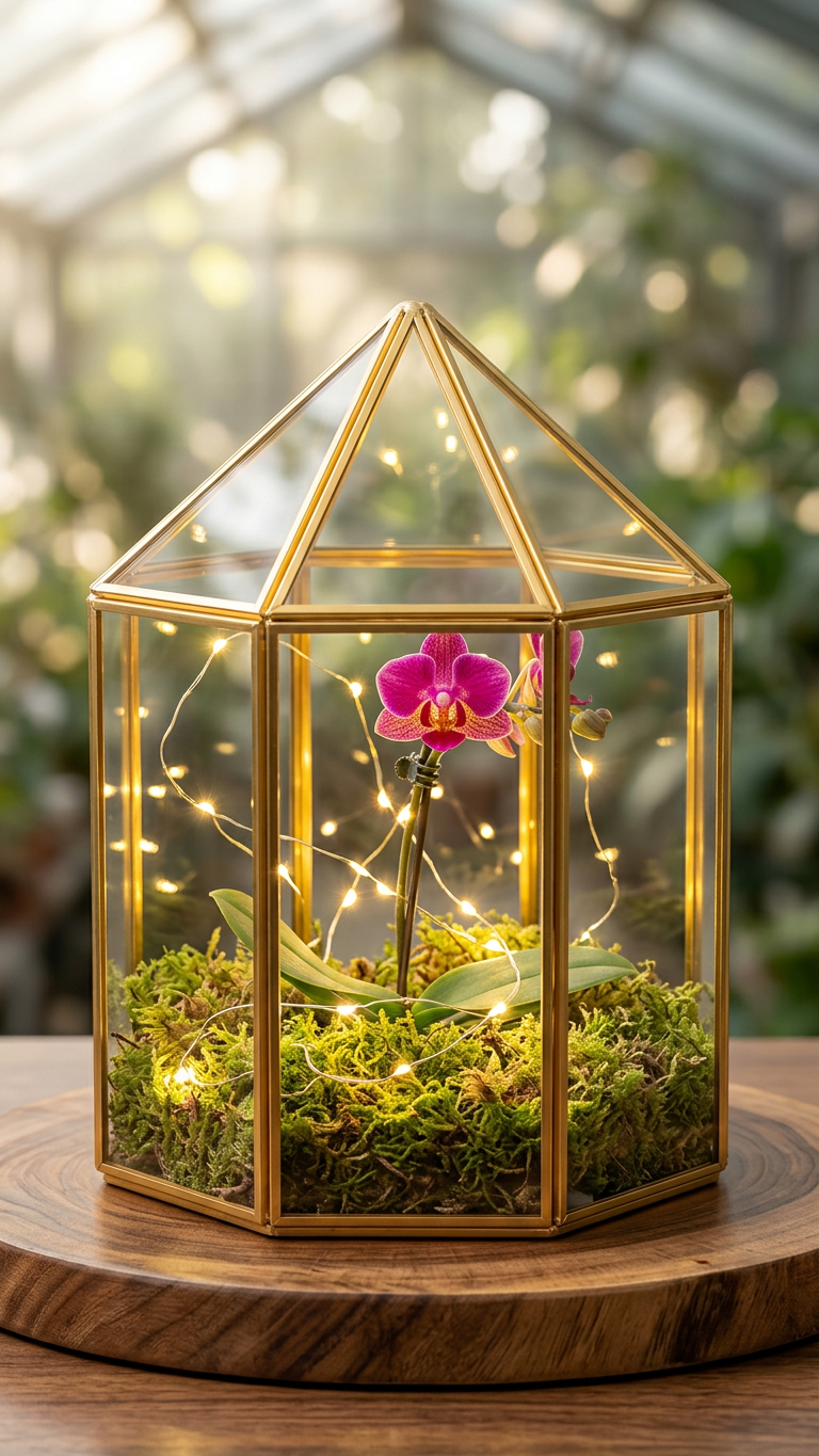 Metal Glass Geometric Terrarium