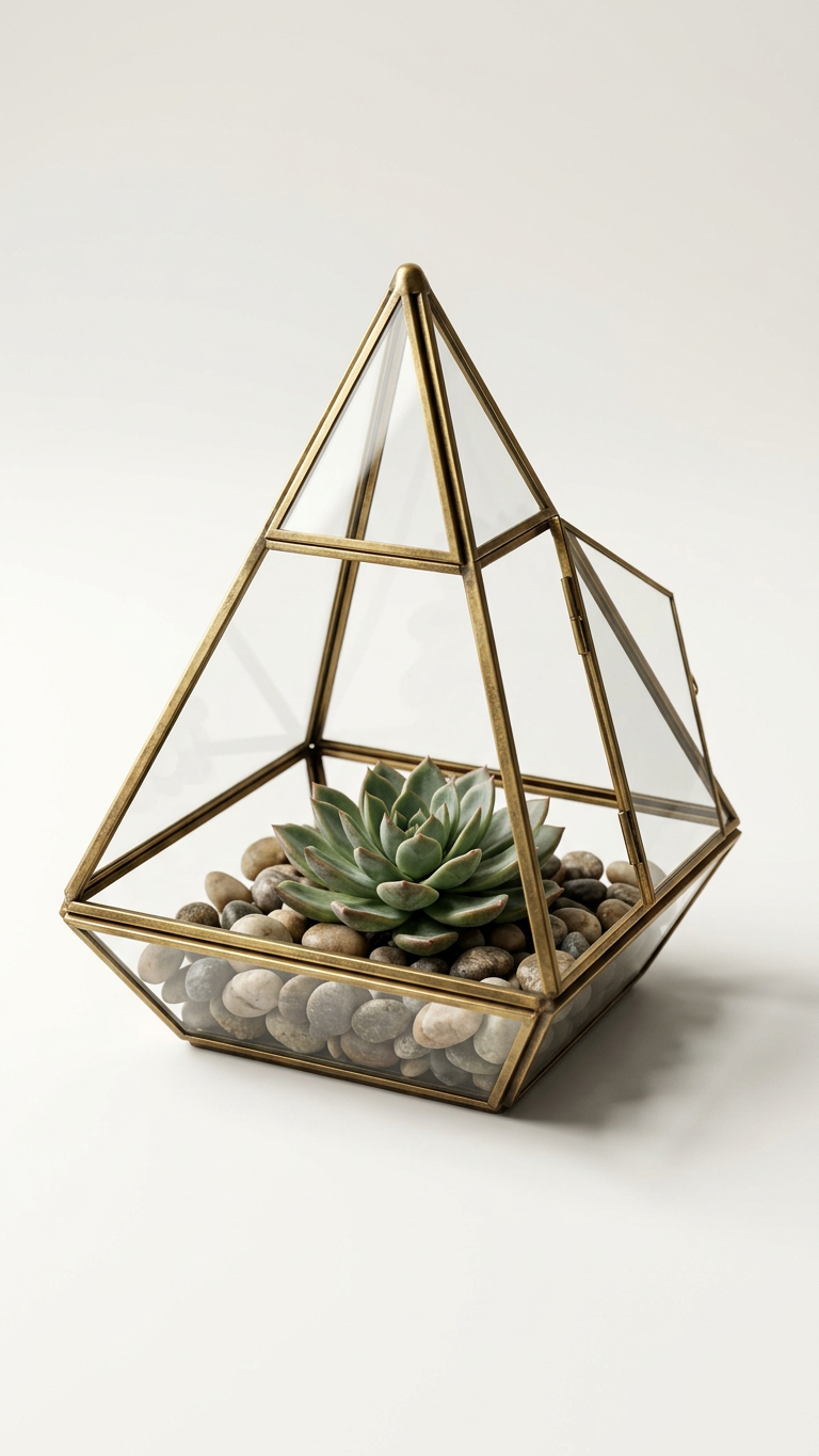 Pyramid Shape Glass Vase Terrarium
